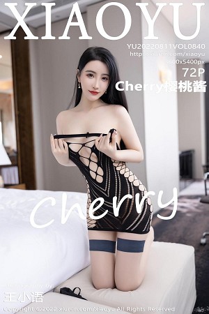 [XiaoYu画语界]Vol.840_女神Cherry樱桃酱白色轻透连衣短裙+黑色镂空情趣内衣诱惑写真72P