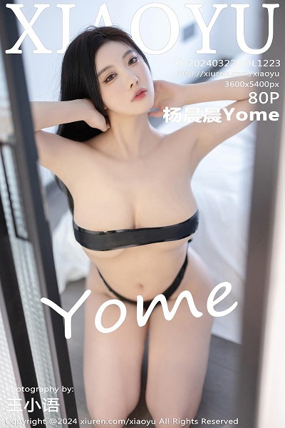 [XiaoYu画语界]Vol.1223_女神杨晨晨Yome性感白上衣配背带短裙露黑丝吊袜完美诱惑写真80P