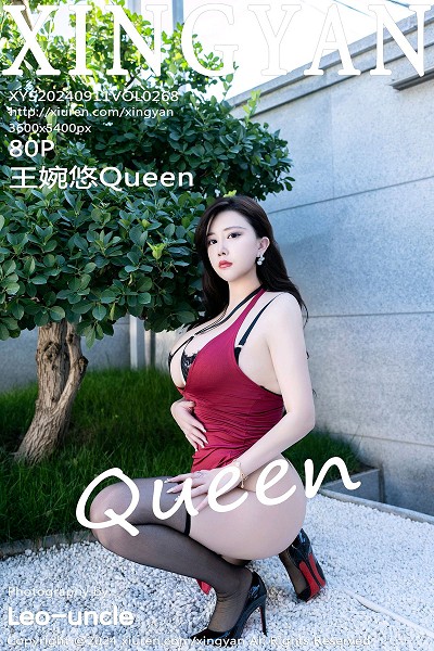 [XINGYAN星颜社]VOL.268_模特王婉悠Queen红色连衣裙露黑色情趣内衣秀丰满身材诱惑写真80P