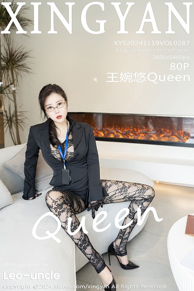 [XINGYAN星颜社]VOL.287_模特王婉悠Queen性感OL服饰露黑色蕾丝连体衣极致魅惑写真80P