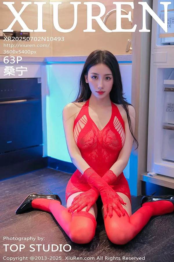 [XiuRen秀人网]No.10493_模特桑宁性感红色情趣缕空服饰配红色丝袜秀曼妙身姿诱惑写真63P