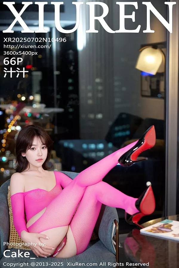 [XiuRen秀人网]No.10496_模特汁汁性感玫红色连体渔网丝袜露情趣内衣秀惹火身材诱惑写真66P