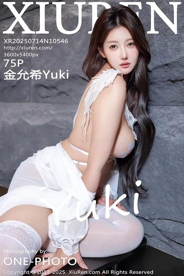 [XiuRen秀人网]No.10546_模特金允希Yuki性感白色蕾丝睡袍露豪乳遮点秀惹火身材诱惑写真75P