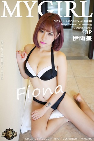 [MyGirl美媛馆]Vol.040_嫩模Fiona伊雨蔓泳池边性感黑色比基尼完美身材写真43P