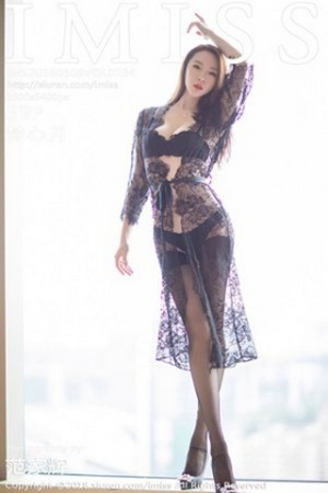 [IMISS爱蜜社]Vol.234_高挑美女梦心月居家性感黑色内衣配黑丝袜妩媚诱惑写真58P
