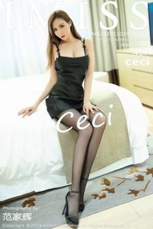 [IMISS爱蜜社]Vol.395_嫩模Ceci私房床上黑色蕾丝内衣配黑丝袜迷人诱惑写真40P