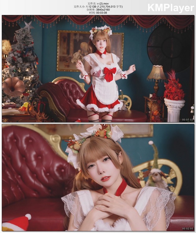 香草喵露露 – NO.066 圣诞红白场景素材[2V-2.58G]