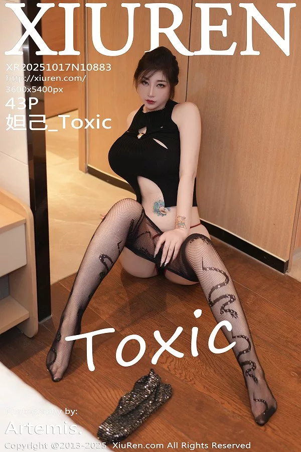 [XiuRen秀人网]No.10883_女神妲己_Toxic性感黑色情趣服饰配黑丝网袜秀丰腴身材诱惑写真43P