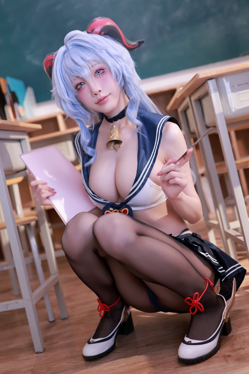 水淼aqua NO.216 2月补偿赠品 甘雨水手服 [50P-73MB]VIP