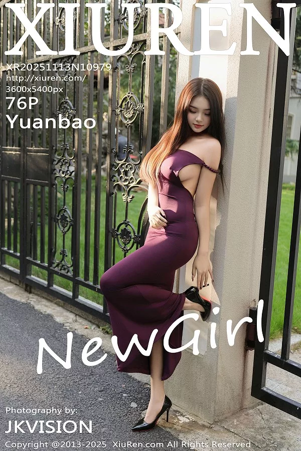 [XiuRen秀人网]No.10979_新人模特Yuanbao性感紫色连衣裙露黑色情趣内衣秀丰满身材写真76P