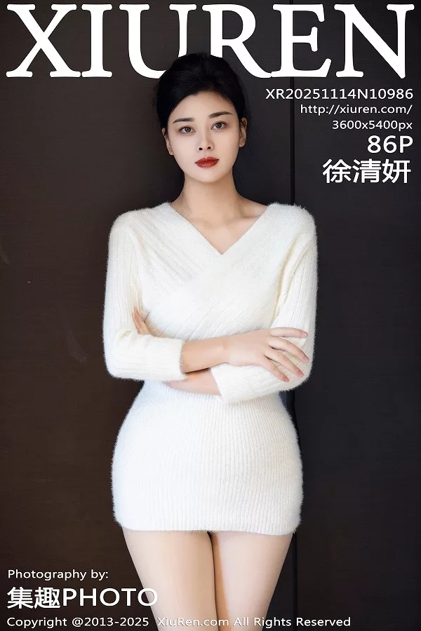 [XiuRen秀人网]No.10986_模特徐清妍性感白色毛衣露黑色内衣配超薄肉丝秀曼妙身姿诱惑写真86P
