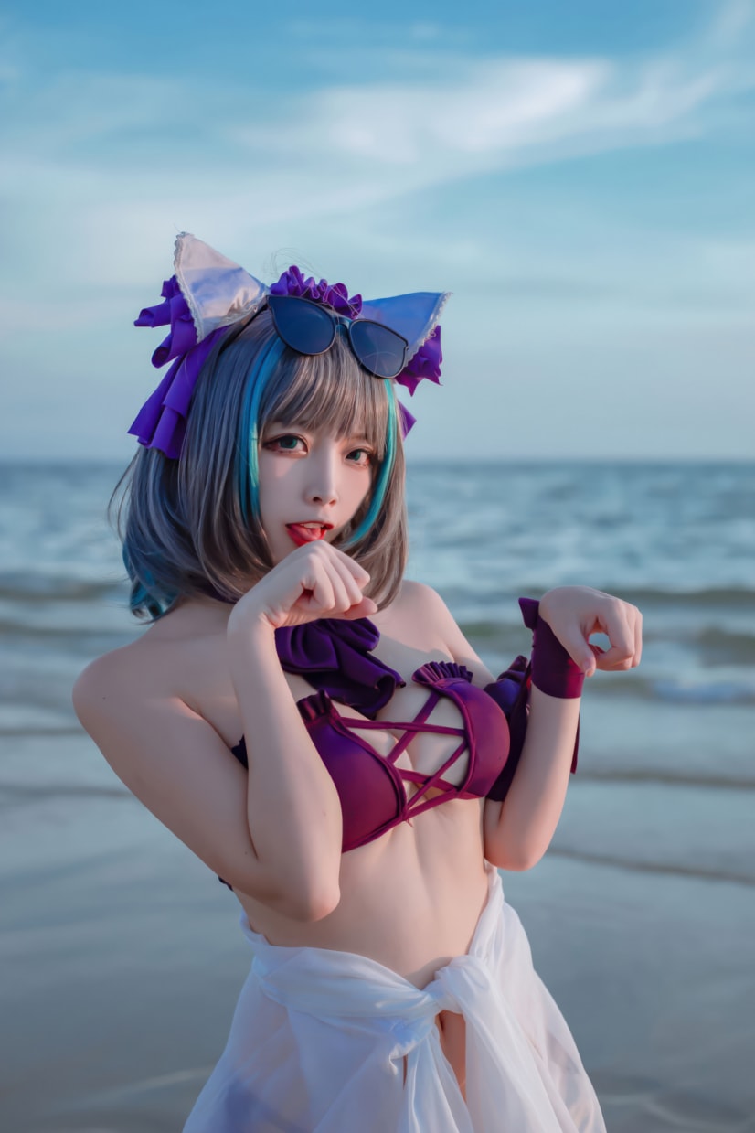 二佐Nisa – NO.202 碧蓝航线-柴郡泳装[30P-373MB]